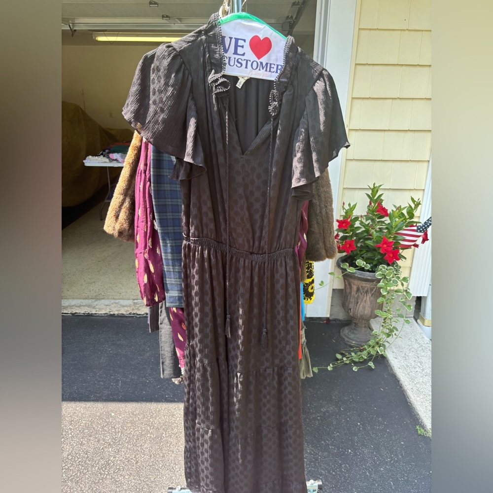Max Studio Maxi Dress with Flutter Sleeves